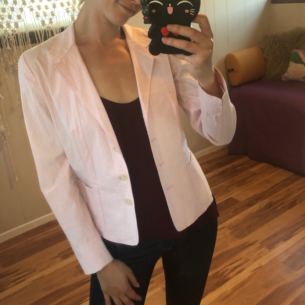 Pink Ralph Lauren Seersucker Blazer - Picture 2 of 6